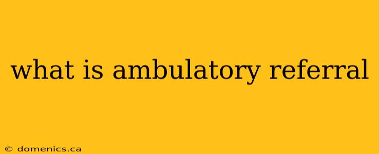 what is ambulatory referral