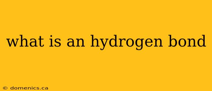 what is an hydrogen bond