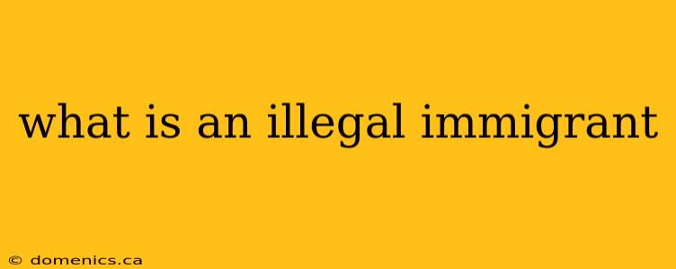 what is an illegal immigrant