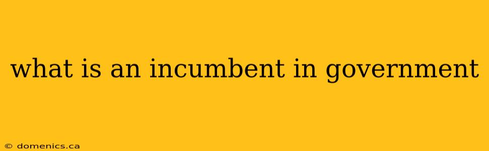 what is an incumbent in government