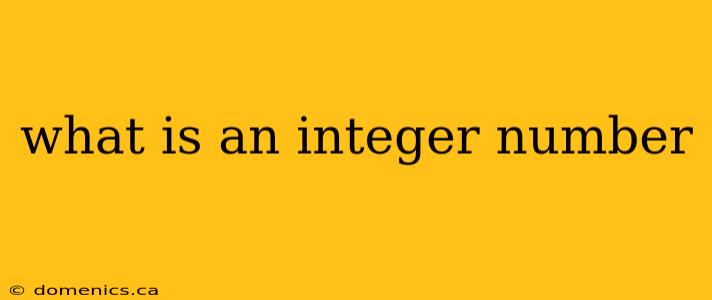 what is an integer number