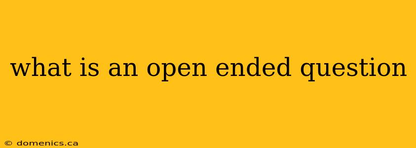 what is an open ended question