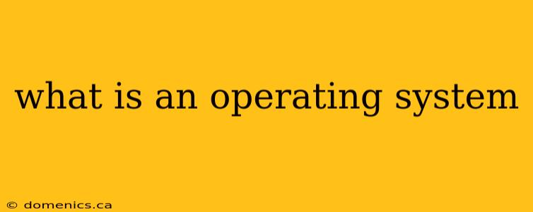 what is an operating system