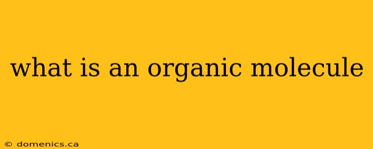 what is an organic molecule