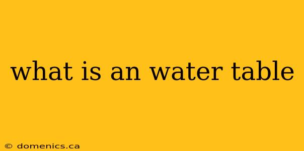what is an water table