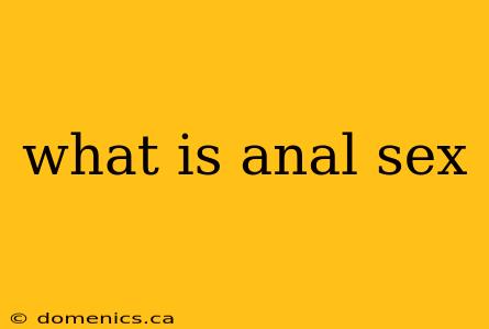 what is anal sex