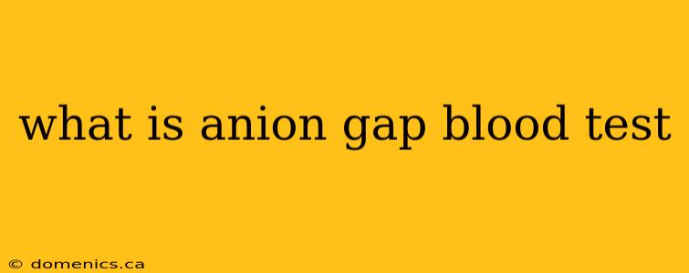 what is anion gap blood test