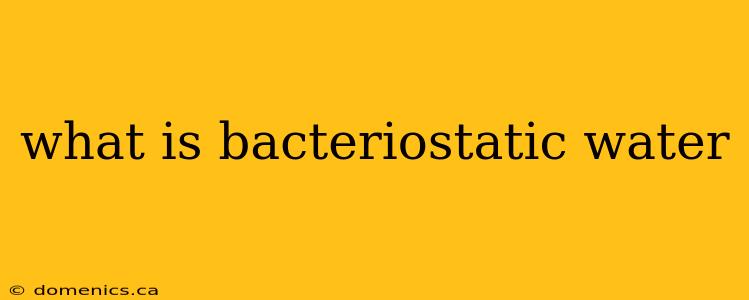 what is bacteriostatic water