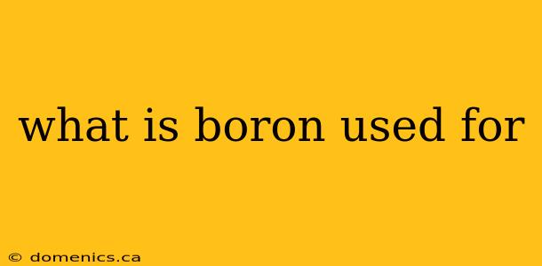 what is boron used for