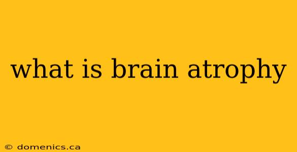 what is brain atrophy