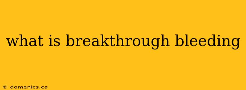 what is breakthrough bleeding