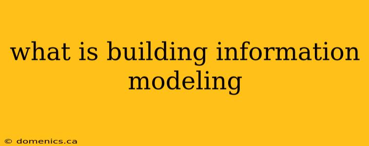 what is building information modeling