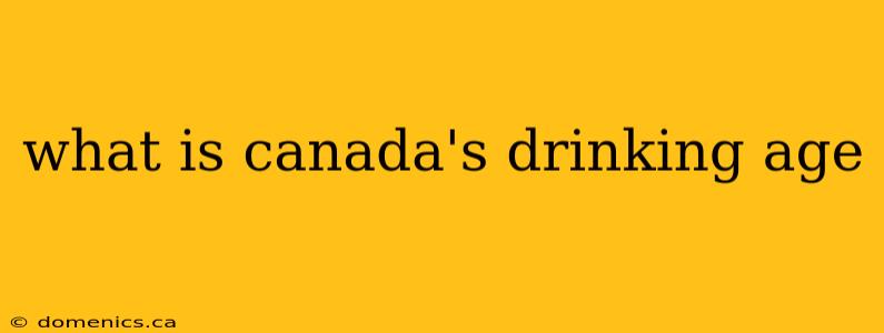 what is canada's drinking age