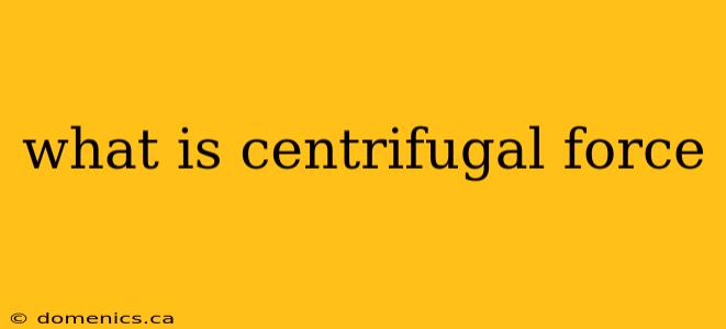 what is centrifugal force