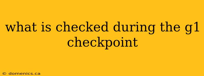 what is checked during the g1 checkpoint