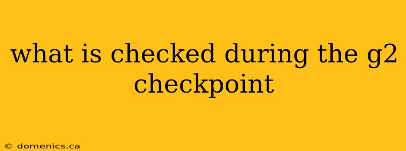 what is checked during the g2 checkpoint