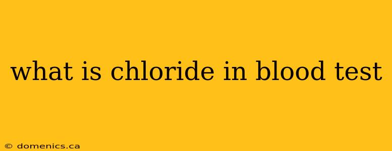 what is chloride in blood test