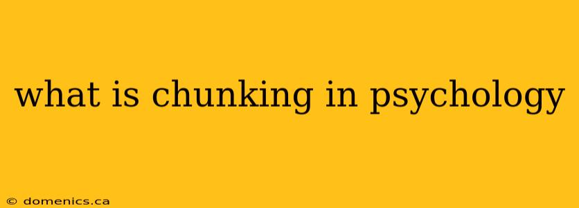 what is chunking in psychology