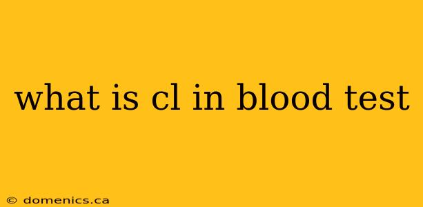 what is cl in blood test