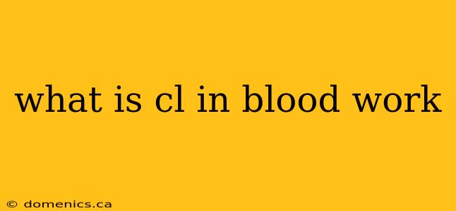 what is cl in blood work