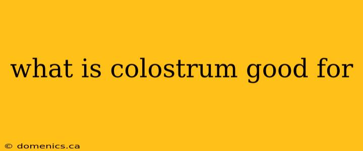 what is colostrum good for