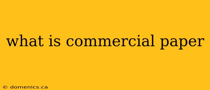 what is commercial paper