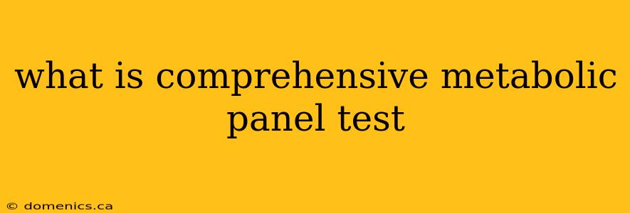 what is comprehensive metabolic panel test