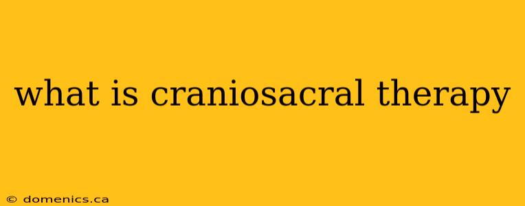 what is craniosacral therapy