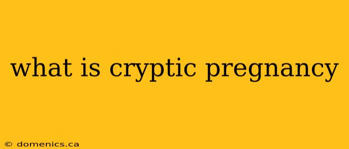 what is cryptic pregnancy