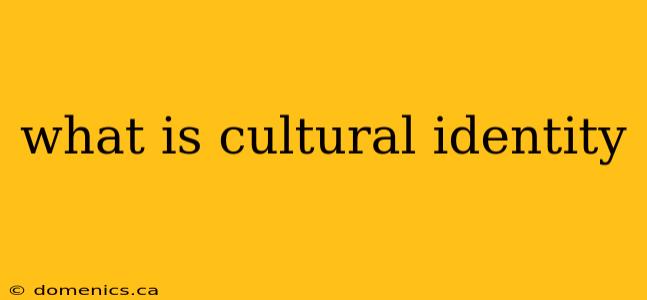 what is cultural identity