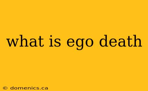 what is ego death