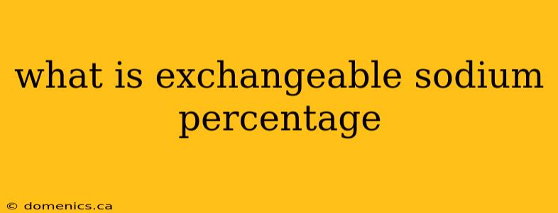 what is exchangeable sodium percentage