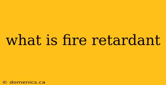 what is fire retardant