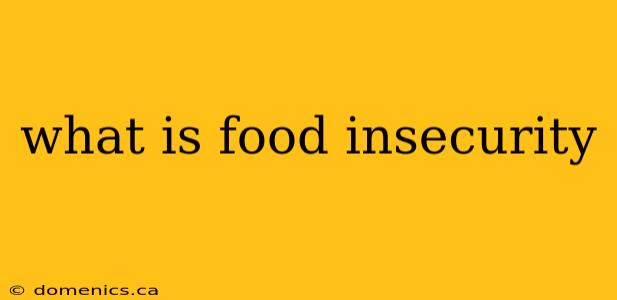 what is food insecurity