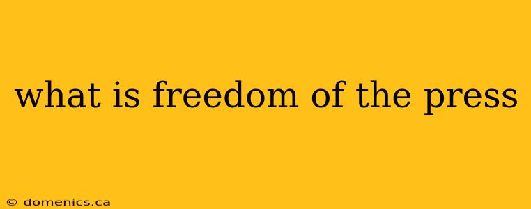 what is freedom of the press