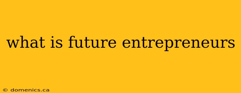 what is future entrepreneurs