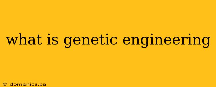 what is genetic engineering