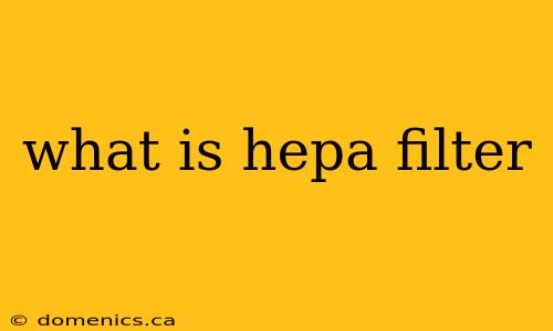 what is hepa filter