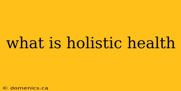what is holistic health