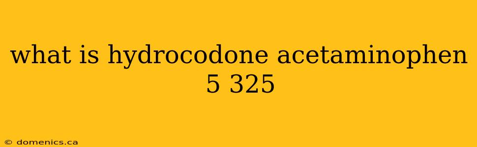 what is hydrocodone acetaminophen 5 325