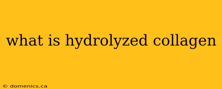 what is hydrolyzed collagen