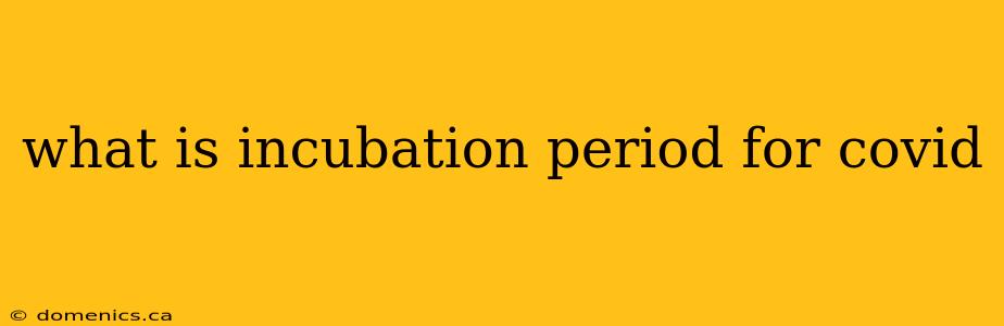 what is incubation period for covid