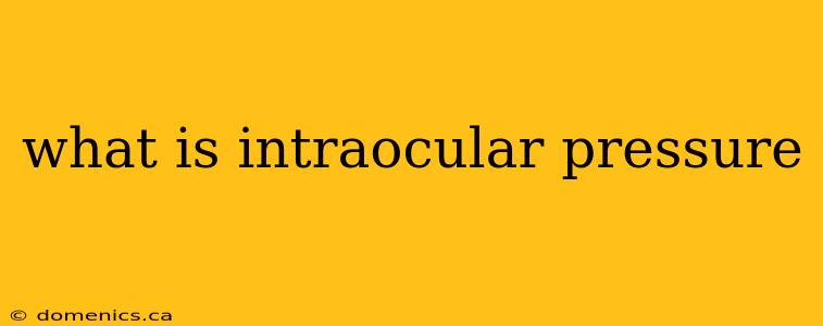 what is intraocular pressure