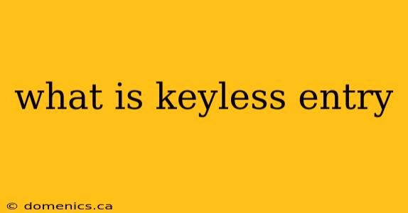 what is keyless entry