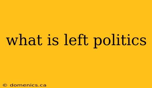 what is left politics