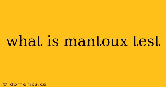 what is mantoux test