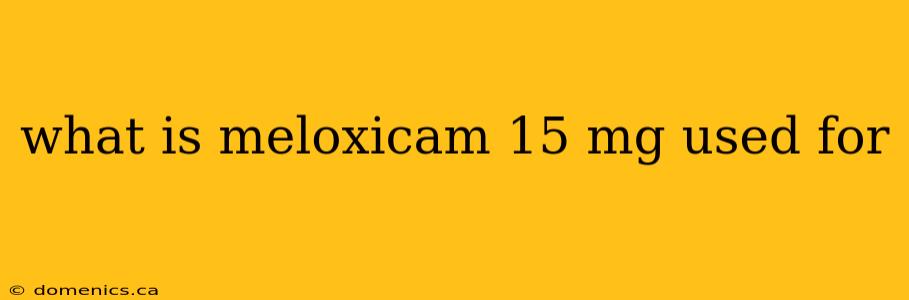 what is meloxicam 15 mg used for