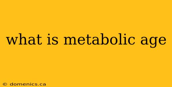 what is metabolic age