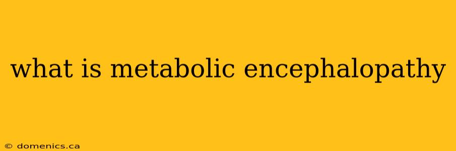 what is metabolic encephalopathy