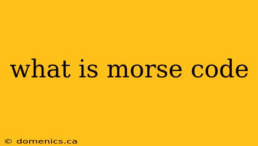 what is morse code